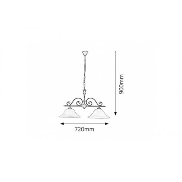 Rabalux Luster Dorothea E27 2x MAX 60W mat crno (7777) - 7777