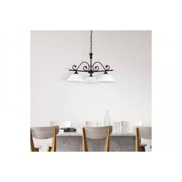 Rabalux Luster Dorothea E27 3x MAX 60W mat crno (7773) - 7773