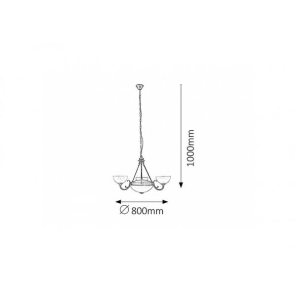 Rabalux Luster Marlene E14 3x MAX 40 + E27 2x MAX 60W bronzana (8543) - 8543