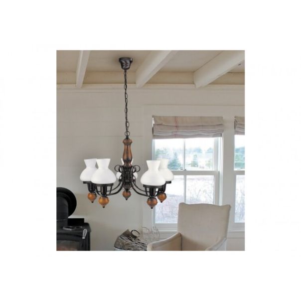 Rabalux Luster Petronel E27 5x MAX 60W mat crno (7079) - 7079