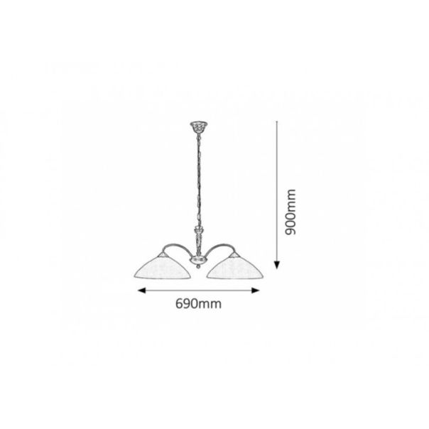 Rabalux Luster Regina E27 2x MAX 60W bronzana (8177) - 8177