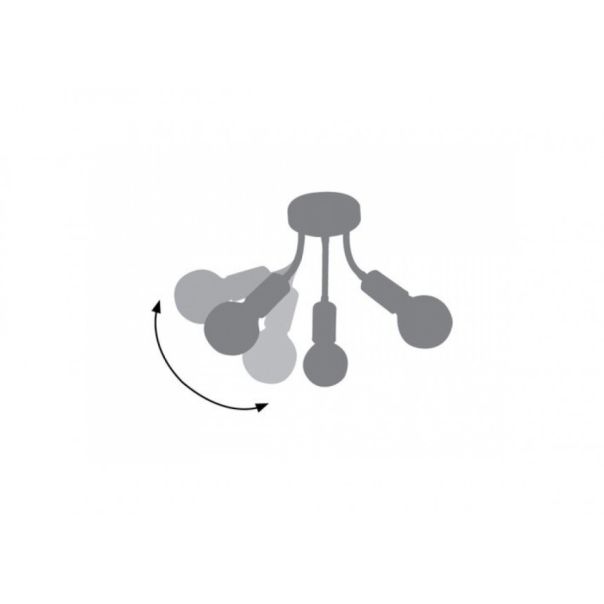 Rabalux Plafonjera Almus E27 5x MAX 60W crna (6809) - 6809