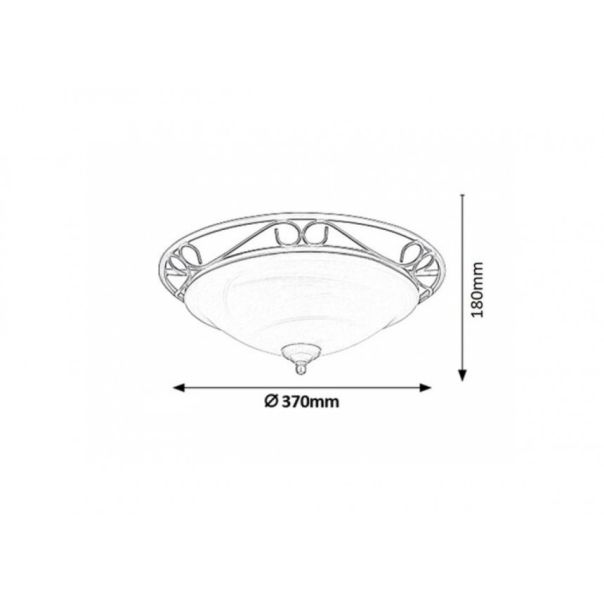 Rabalux Plafonjera Athen E27 2x MAX 60W crna (3722) - 3722