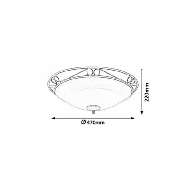 Rabalux Plafonjera Athen E27 3x MAX 60W crna (3723) - 3723