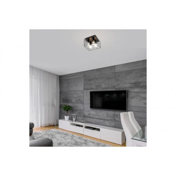 Rabalux Plafonjera Boroo E27 4x MAX 25W mat crno (71027) - 71027