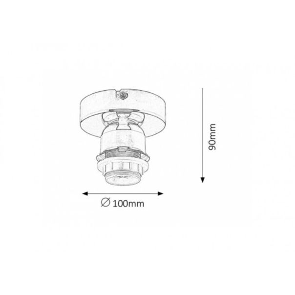 Rabalux Plafonjera Bottom E27 1x MAX 60W hrom (1301) - 1301-1