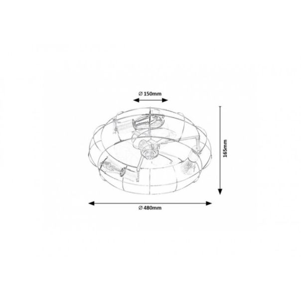 Rabalux Plafonjera Cadmus E27 3x MAX 25W crna (71043) - 71043-1