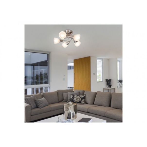 Rabalux Plafonjera Connor E14 5x MAX 40W brušeni hrom (5691) - 5691