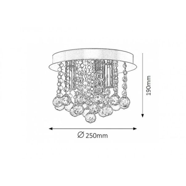 Rabalux Plafonjera Corinna E14 3x MAX 40W hrom (2615) - 2615