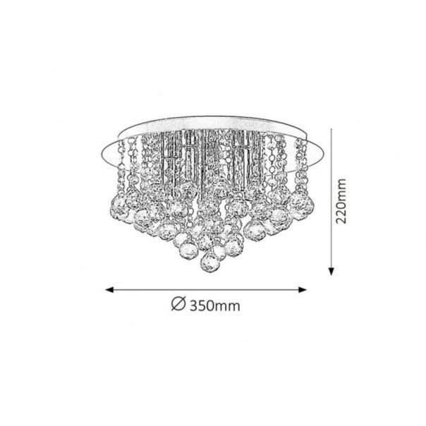Rabalux Plafonjera Corinna E14 5x MAX 40W hrom (2616) - 2616-1