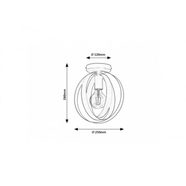 Rabalux Plafonjera Cortado E27 1x MAX 40W crna (5359) - 5359