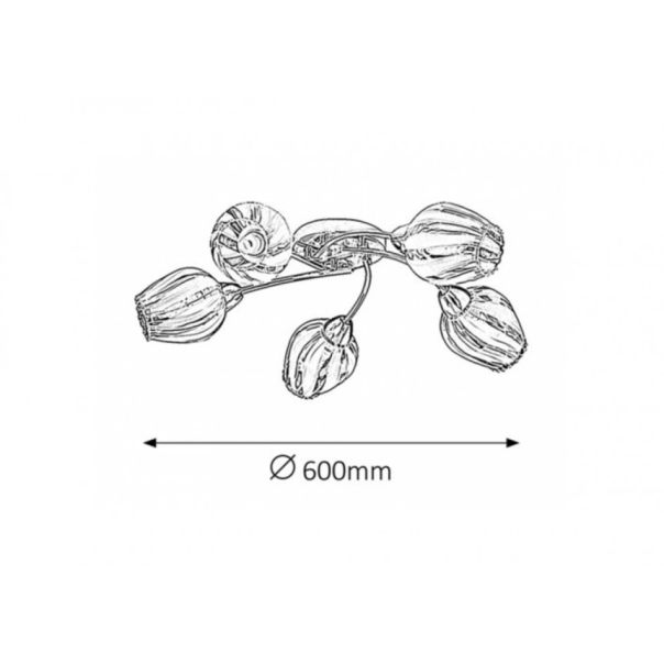 Rabalux Plafonjera Danila E27 5x MAX 60W hrom (2970) - 2970-1
