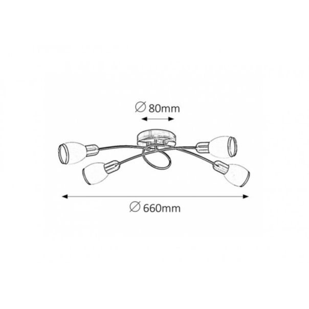 Rabalux Plafonjera Elite E14 4x MAX 40W bronzana (5973) - 5973