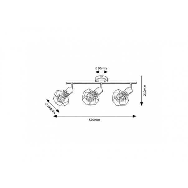 Rabalux Plafonjera Fran E27 3x MAX 40W mat crno (71067) - RAS002531A00000