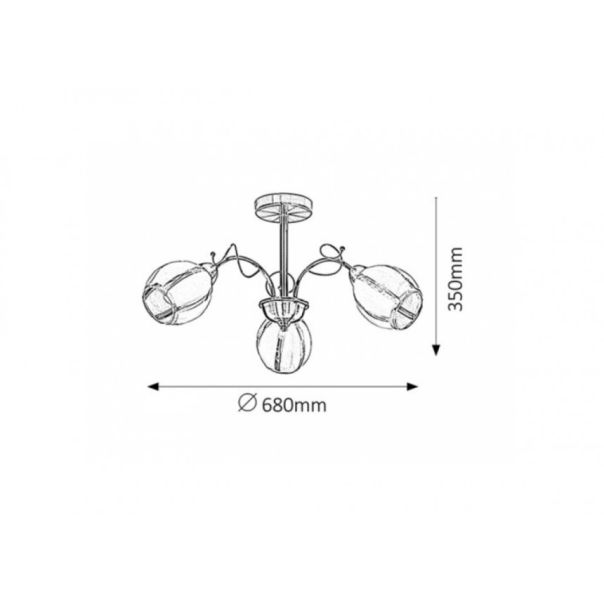 Rabalux Plafonjera Joel E27 3x MAX 60W bronzana (2270) - 2270-1-1