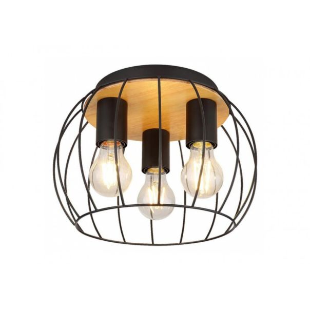 Rabalux Plafonjera Kamala E27 3x MAX 25W crna (5293) - 5293