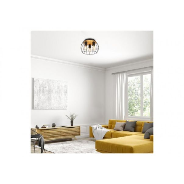 Rabalux Plafonjera Kamala E27 3x MAX 25W crna (5293) - 5293