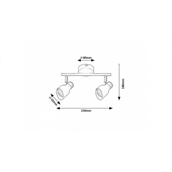 Rabalux Plafonjera Lilou GU10 2x MAX 25W zlatna (73048) - RAS002772A00000