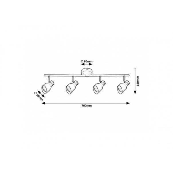 Rabalux Plafonjera Lilou GU10 4x MAX 25W zlatna (73050) - RAS002729A00000