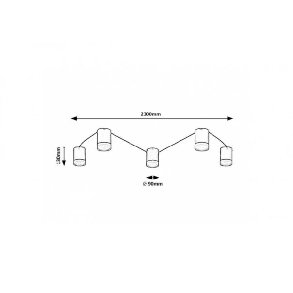 Rabalux Plafonjera Looplab G9 5x MAX 28W crna (71295) - RAS002921A00000