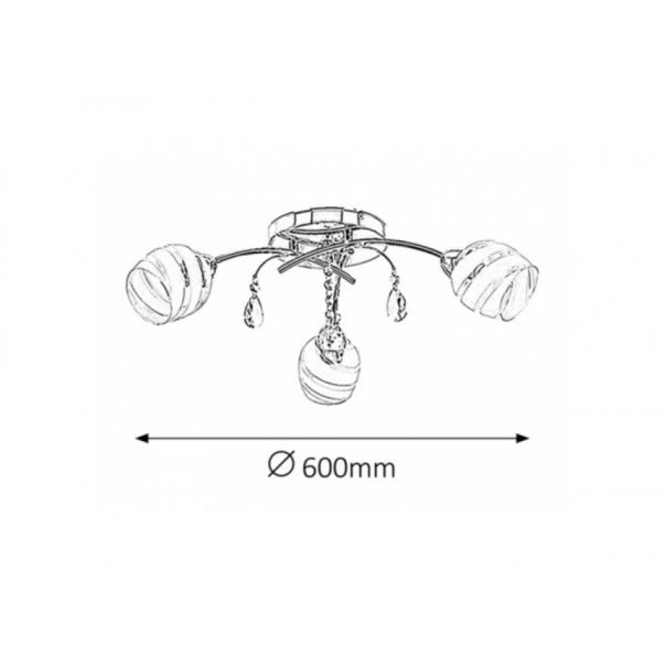 Rabalux Plafonjera Melissa E14 3x MAX 60W hrom (2621) - 2621