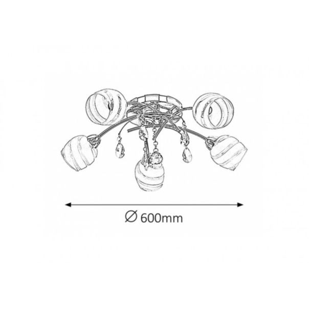 Rabalux Plafonjera Melissa E14 5x MAX 60W hrom (2622) - 2622