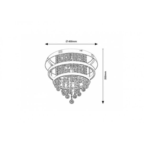 Rabalux Plafonjera Pallas LED 32+ E14 3x MAX 40W hrom (2237) - 2237-1