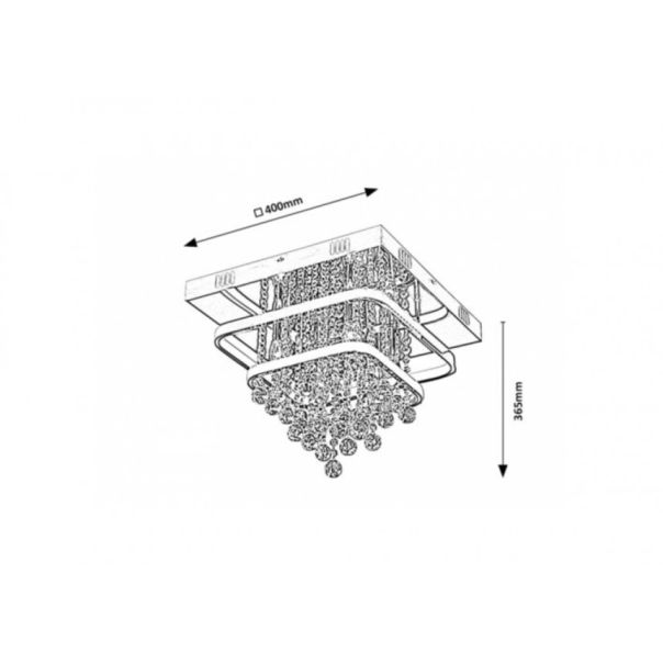 Rabalux Plafonjera Pallas LED 36+ E14 4x MAX 40W hrom (2239) - 2239