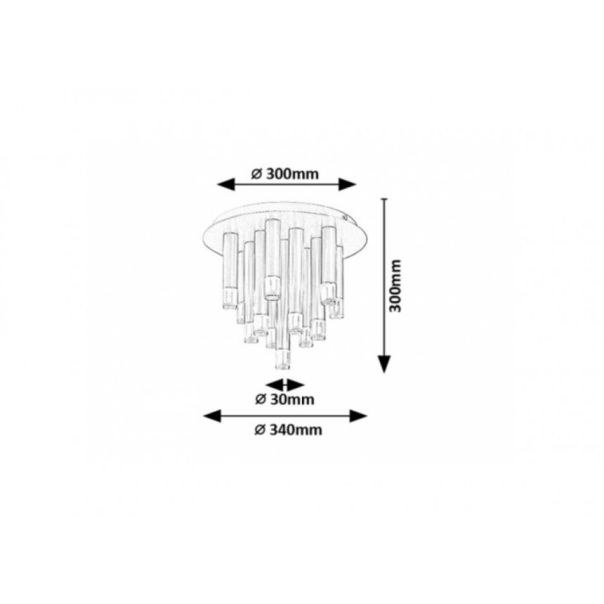 Rabalux Plafonjera Ramira G9 13x MAX 5W crna (71354) - RAS003132A00000