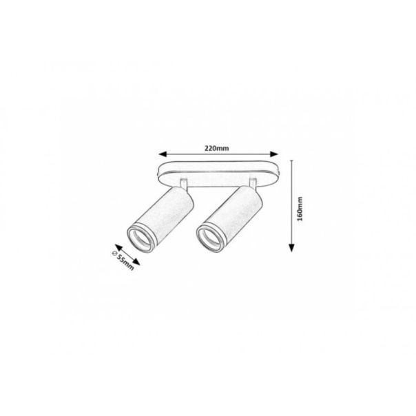 Rabalux Plafonjera Senobia GU10 2x MAX 35W crna (73034) - RAS002533A00000