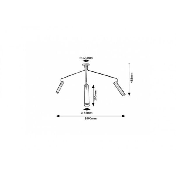 Rabalux Plafonjera Senobia GU10 3x MAX 35W crna (73039) - RAS002721A00000