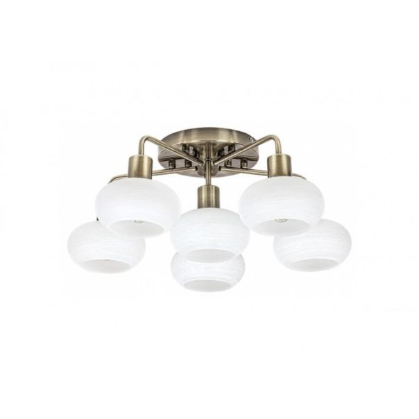 Rabalux Plafonjera Sorina E14 6x MAX 40W antik mesing (3918) - 3918