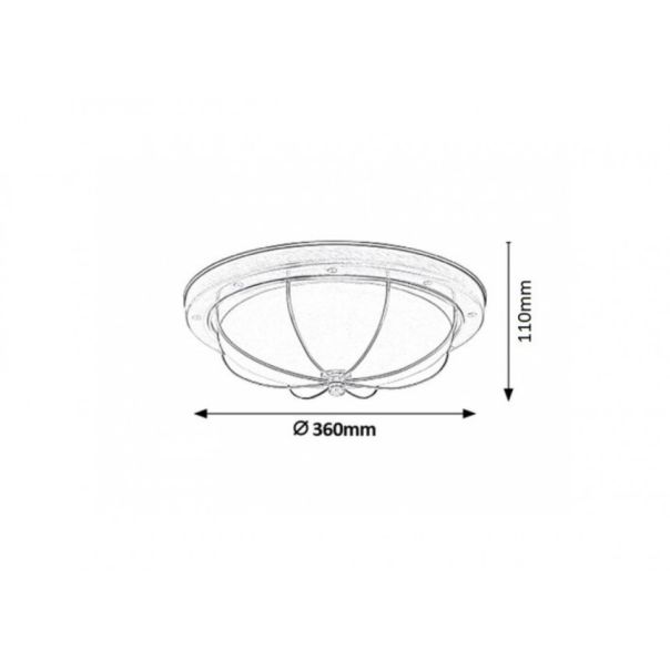 Rabalux Plafonjera Sudan E27 2x MAX 40W bronzana (7995) - 7995