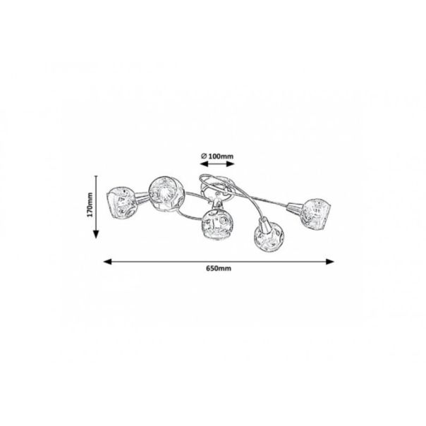 Rabalux Plafonjera Tamara E14 5x MAX 40W hrom (5349) - 5349