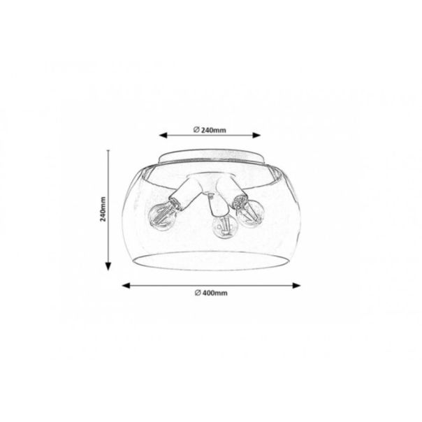 Rabalux Plafonjera Ursula E27 3x MAX 40W crna (3189) - 3189-1-1-1-1