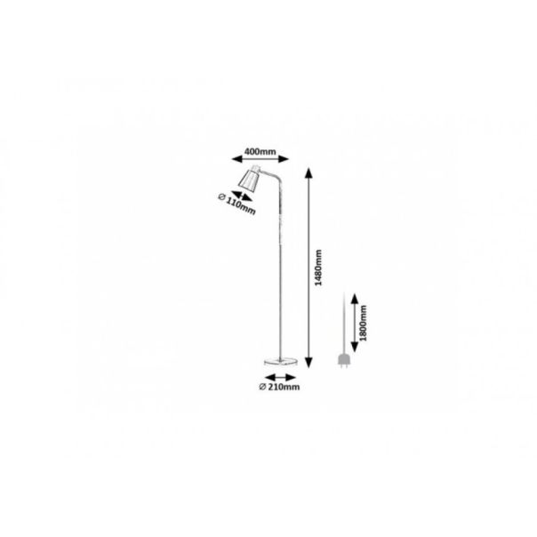 Rabalux Podne lampe Azim E27 1x MAX 40W crna (74003) - 74003