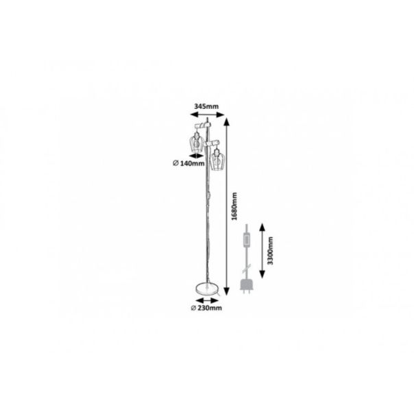 Rabalux Podne lampe Fabian E27 2x MAX 40W mat crno (5246) - 5246