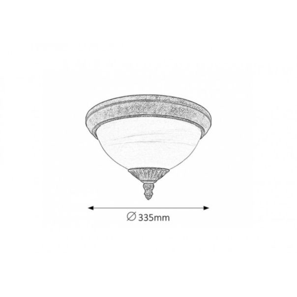 Rabalux Spoljna plafonska rasveta Madrid E27 2x MAX 40W antično zlato (8377) - 8377-1