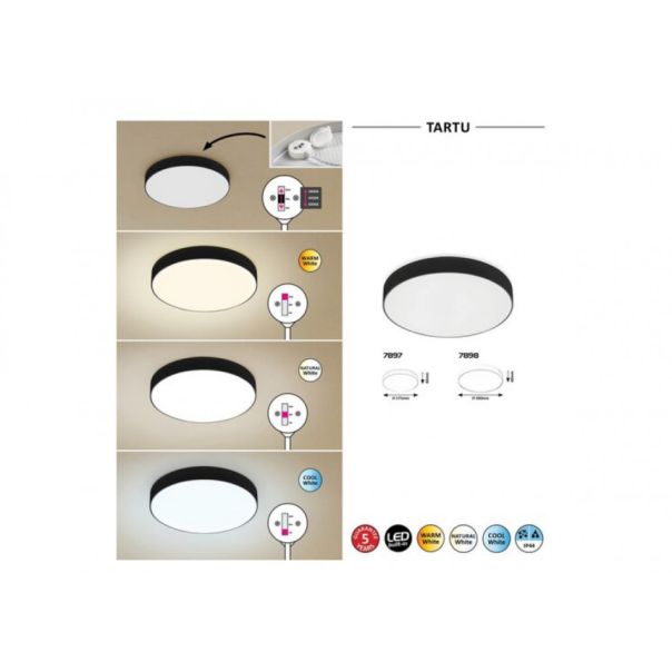 Rabalux Spoljna plafonska rasveta Tartu LED 18W mat crno (7897) - 7897