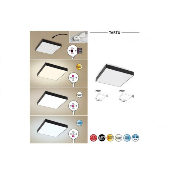 Rabalux Spoljna plafonska rasveta Tartu LED 18W mat crno (7899) - 7899