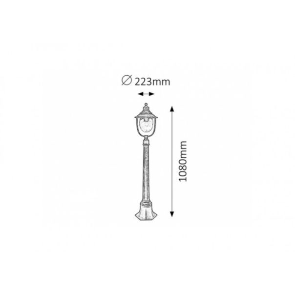 Rabalux Spoljna podna rasveta Barcelona E27 1x MAX 60W antično zlato (8679) - 8679