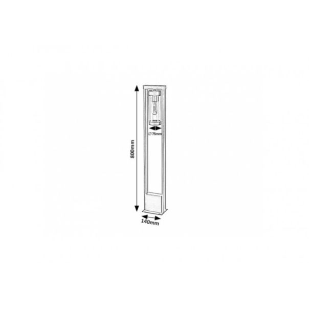 Rabalux Spoljna podna rasveta Kolta E27 1x MAX 12W mat crno (7387) - 7387