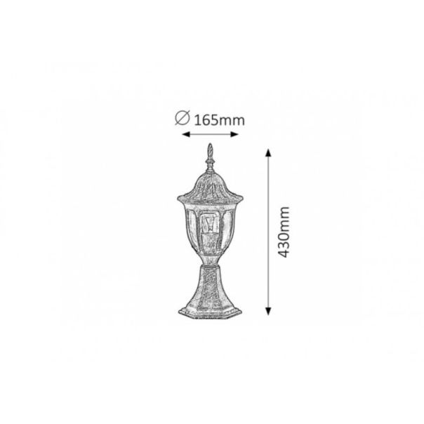Rabalux Spoljna podna rasveta Milano E27 1x MAX 60W antično zlato (8373) - 8373