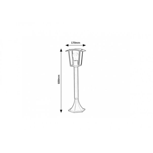 Rabalux Spoljna podna rasveta Taverna E27 1x MAX 15W crna (7128) - 7128