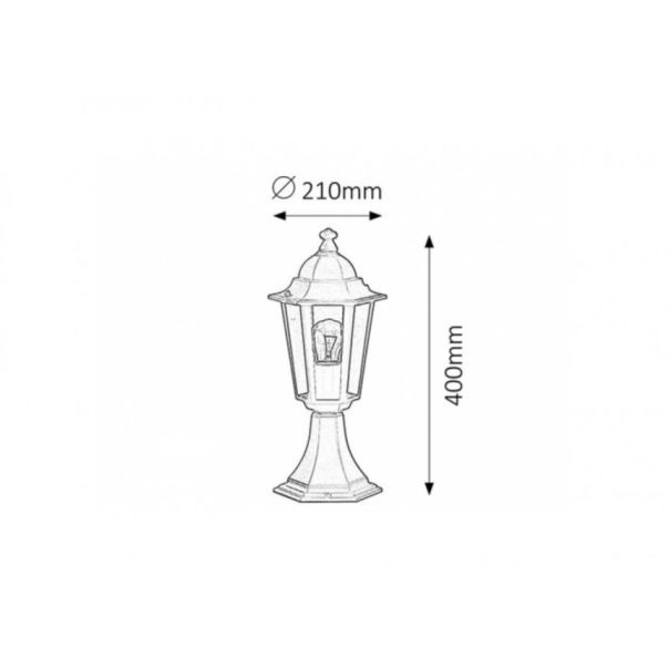 Rabalux Spoljna podna rasveta Velence E27 1x MAX 60W crna (8206) - 8206