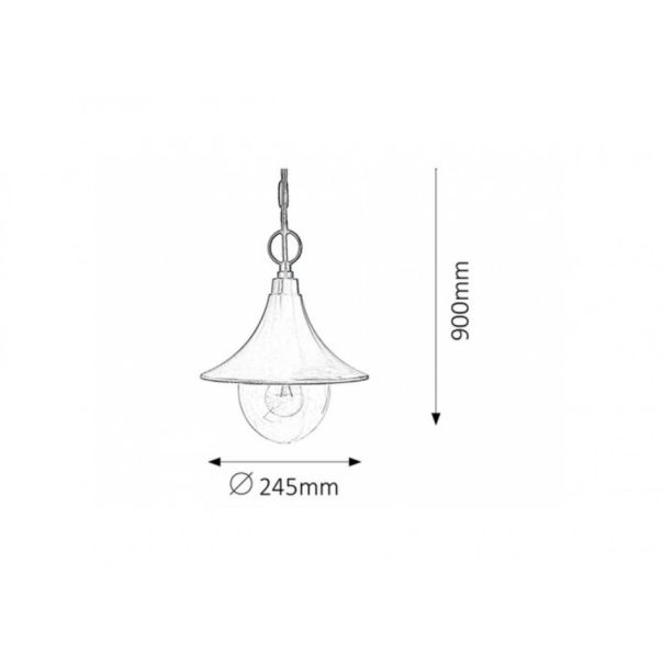 Rabalux Spoljna visilice Konstanz E27 1x MAX 100W crna (8246) - 8246