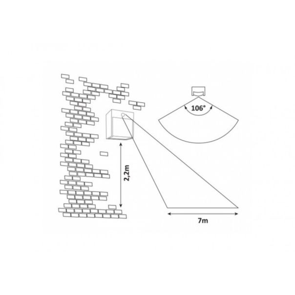 Rabalux Spoljna zidna rasveta Balimo LED 12W mat crno (7478) - 7478