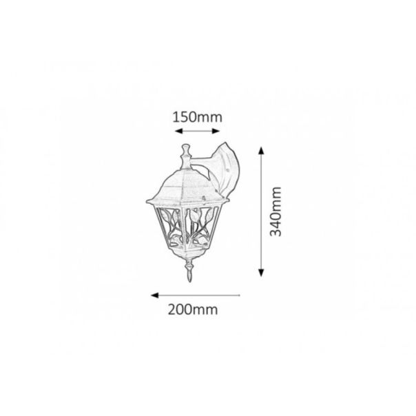 Rabalux Spoljna zidna rasveta Haga E27 1x MAX 100W crna (8243) - 8243
