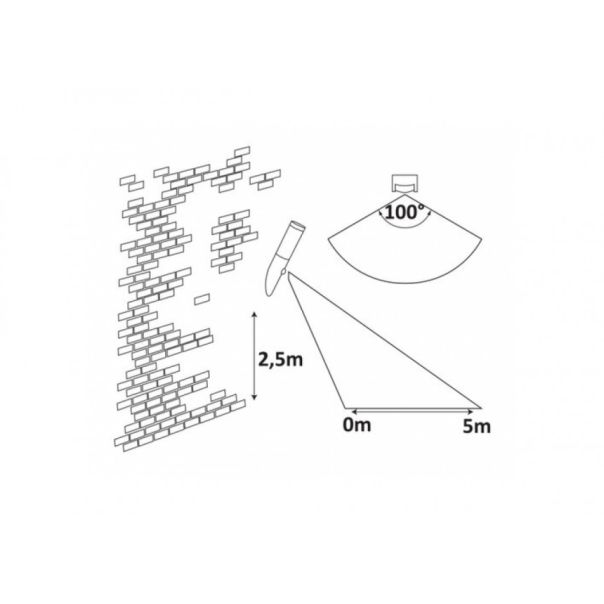 Rabalux Spoljna zidna rasveta Inox torch E27 1x MAX 25W brušeni hrom (8266) - 8266-1