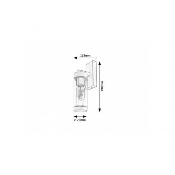 Rabalux Spoljna zidna rasveta Kolta E27 1x MAX 12W mat crno (7386) - 7386